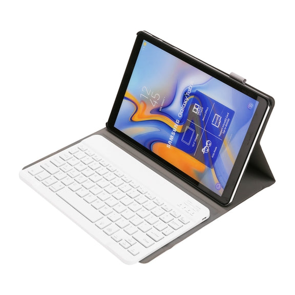 ST590S Bluetooth 3.0 Fine Wool Texture PU Leather ABS Detachable Seven-color Backlight Bluetooth Keyboard Leather Tablet Case for Samsung Galaxy Tab A 10.5 inch T590 / T595, with Pen Slot & Holder (Rose Gold)