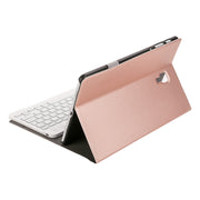 ST590S Bluetooth 3.0 Fine Wool Texture PU Leather ABS Detachable Seven-color Backlight Bluetooth Keyboard Leather Tablet Case for Samsung Galaxy Tab A 10.5 inch T590 / T595, with Pen Slot & Holder (Rose Gold)