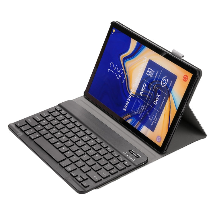 ST830S Bluetooth 3.0 Fine Wool Texture PU Leather ABS Detachable Seven-color Backlight Bluetooth Keyboard Leather Tablet Case for Samsung Galaxy Tab S4 10.5 inch T830 / T835, with Pen Slot & Holder (Black)
