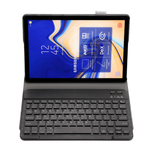 ST830S Bluetooth 3.0 Fine Wool Texture PU Leather ABS Detachable Seven-color Backlight Bluetooth Keyboard Leather Tablet Case for Samsung Galaxy Tab S4 10.5 inch T830 / T835, with Pen Slot & Holder (Black)