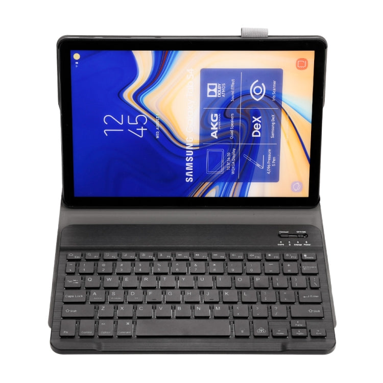 ST830S Bluetooth 3.0 Fine Wool Texture PU Leather ABS Detachable Seven-color Backlight Bluetooth Keyboard Leather Tablet Case for Samsung Galaxy Tab S4 10.5 inch T830 / T835, with Pen Slot & Holder (Black)