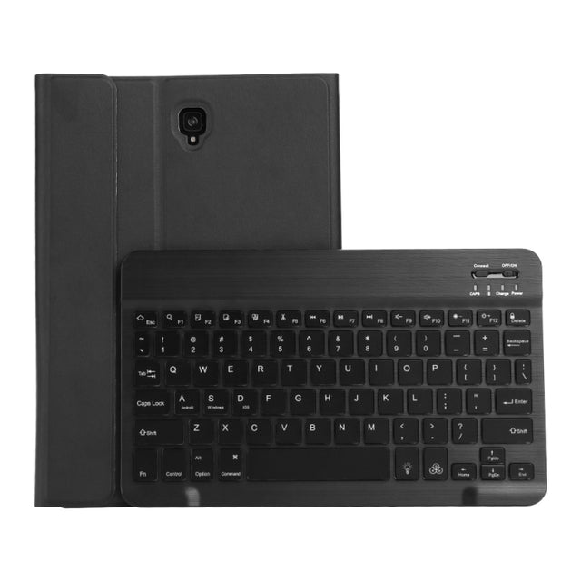 ST830S Bluetooth 3.0 Fine Wool Texture PU Leather ABS Detachable Seven-color Backlight Bluetooth Keyboard Leather Tablet Case for Samsung Galaxy Tab S4 10.5 inch T830 / T835, with Pen Slot & Holder (Black)