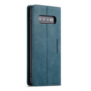 CaseMe-013 Multifunctional Retro Frosted Horizontal Flip Leather Case for Galaxy S10 Plus, with Card Slot & Holder & Wallet (Blue)