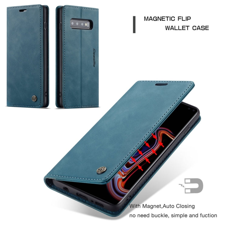 CaseMe-013 Multifunctional Retro Frosted Horizontal Flip Leather Case for Galaxy S10 Plus, with Card Slot & Holder & Wallet (Blue) - free shipping - PMC Jewellery - Order now!