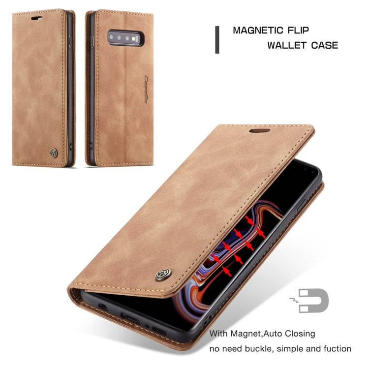 CaseMe-013 Multifunctional Retro Frosted Horizontal Flip Leather Case for Galaxy S10 Plus, with Card Slot & Holder & Wallet (Brown) - free shipping - PMC Jewellery - Order now!