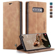 CaseMe-013 Multifunctional Retro Frosted Horizontal Flip Leather Case for Galaxy S10 Plus, with Card Slot & Holder & Wallet (Brown) - free shipping - PMC Jewellery - Order now!