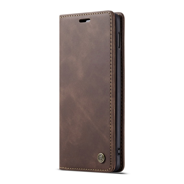 CaseMe-013 Multifunctional Retro Frosted Horizontal Flip Leather Case for Galaxy S10 E, with Card Slot & Holder & Wallet (Coffee)