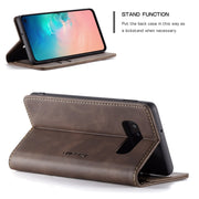 CaseMe-013 Multifunctional Retro Frosted Horizontal Flip Leather Case for Galaxy S10 E, with Card Slot & Holder & Wallet (Coffee)