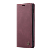 CaseMe-013 Multifunctional Retro Frosted Horizontal Flip Leather Case for Galaxy S10 E, with Card Slot & Holder & Wallet (Wine Red)