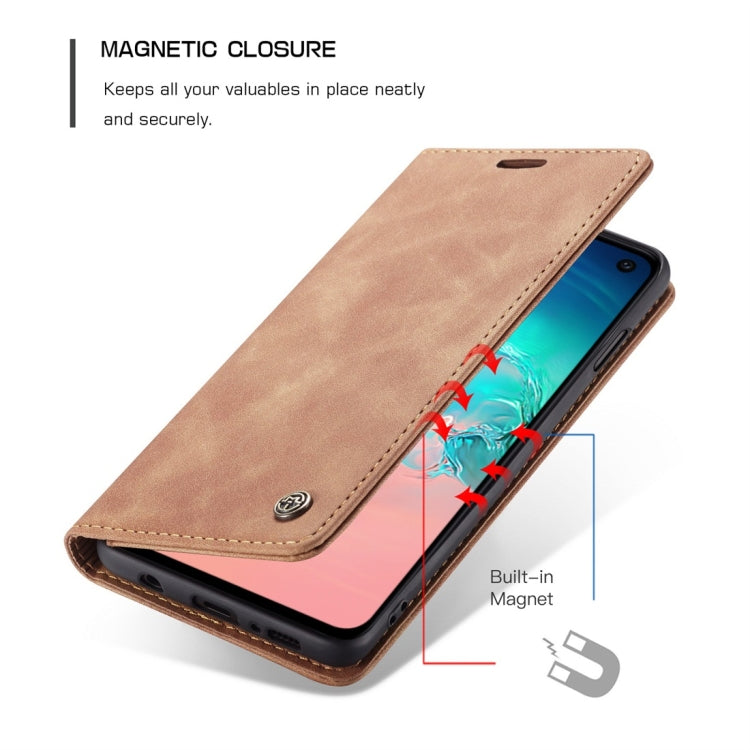 CaseMe-013 Multifunctional Retro Frosted Horizontal Flip Leather Case for Galaxy S10 E, with Card Slot & Holder & Wallet (Brown) - free shipping - PMC Jewellery - Order now!