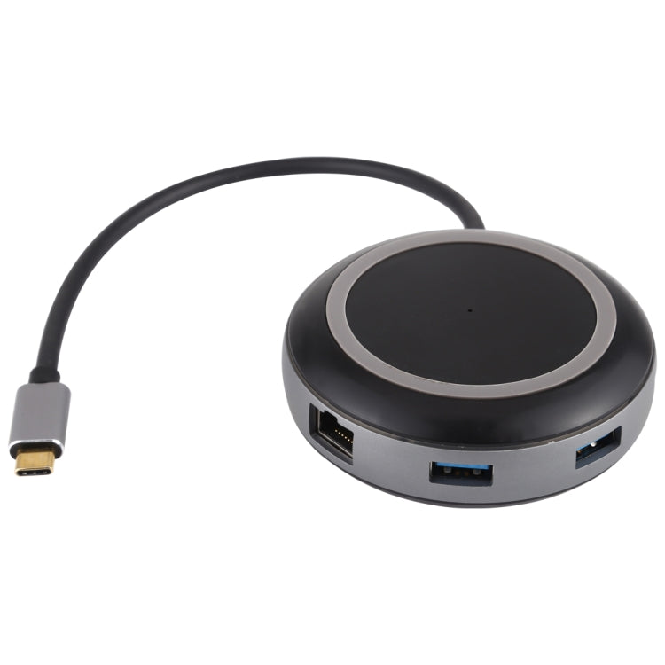 USB-C / Type-C to USB 3.0 x 3 + USB-C / Type-C + HDMI + RJ45 + SD / TF Card Reader Multi-function HUB Adapter - free shipping - PMC Jewellery - Order now!