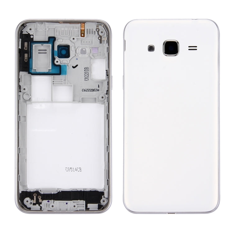 For Galaxy J3 (2016) / J320 (Double card version) Battery Back Cover + Middle Frame Bezel (White) - free shipping - PMc TechLife - Order now!