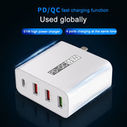 WLX-A6 4 Ports Quick Charging USB Travel Charger Power Adapter, AU Plug