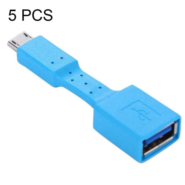 5 PCS Micro USB Male to USB 3.0 Female OTG Adapter (Blue) - OTG Adapter by PMC Jewellery | Online Shopping South Africa | PMC Jewellery | Buy Now Pay Later Mobicred