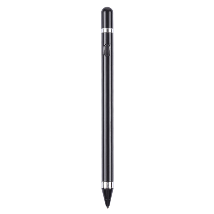 Short Universal Rechargeable Capacitive Touch Screen Stylus Pen with 2.3mm Superfine Metal Nib, For iPhone, iPad, Samsung, and Other Capacitive Touch Screen Smartphones or Tablet PC(Black)