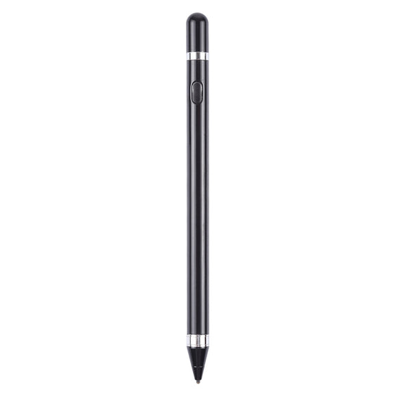 Short Universal Rechargeable Capacitive Touch Screen Stylus Pen with 2.3mm Superfine Metal Nib, For iPhone, iPad, Samsung, and Other Capacitive Touch Screen Smartphones or Tablet PC(Black)