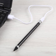 Short Universal Rechargeable Capacitive Touch Screen Stylus Pen with 2.3mm Superfine Metal Nib, For iPhone, iPad, Samsung, and Other Capacitive Touch Screen Smartphones or Tablet PC(Black)