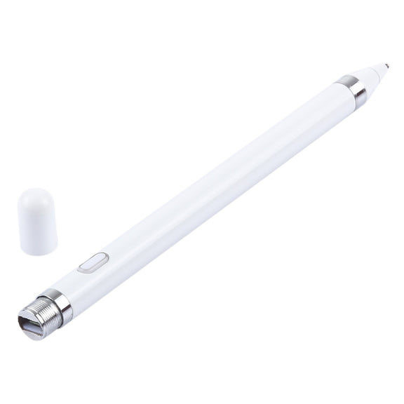 Short Universal Rechargeable Capacitive Touch Screen Stylus Pen with 2.3mm Superfine Metal Nib, For iPhone, iPad, Samsung, and Other Capacitive Touch Screen Smartphones or Tablet PC(White)