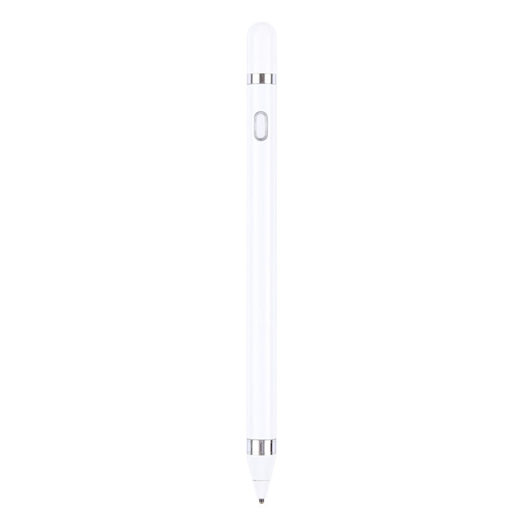 Short Universal Rechargeable Capacitive Touch Screen Stylus Pen with 2.3mm Superfine Metal Nib, For iPhone, iPad, Samsung, and Other Capacitive Touch Screen Smartphones or Tablet PC(White)