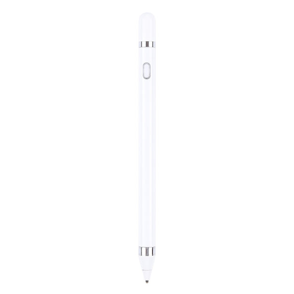 Short Universal Rechargeable Capacitive Touch Screen Stylus Pen with 2.3mm Superfine Metal Nib, For iPhone, iPad, Samsung, and Other Capacitive Touch Screen Smartphones or Tablet PC(White)