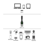 5 PCS USB-C / Type-C Male to USB 3.0 Female OTG Adapter (Black)