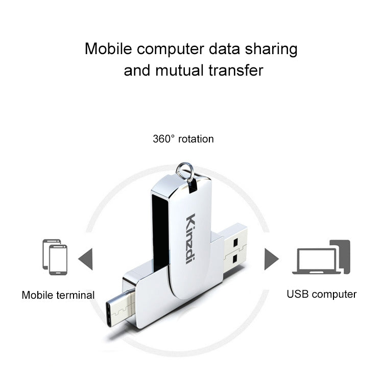 Kinzdi 256GB USB 3.0 + Type-C 3.0 Interface Metal Twister Flash Disk V11 (Rose Gold) - free shipping - PMC Jewellery - Order now!