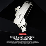 Netac U782C 128GB USB-C / Type-C + USB 3.0 360 Degrees Rotation Zinc Alloy Flash Drive OTG U Disk