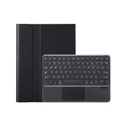 For iPad 10th Gen 10.9 2022 YA10B-A Lambskin Texture Bluetooth Touch Keyboard Leather Tablet Case with Pen Slot(Black)