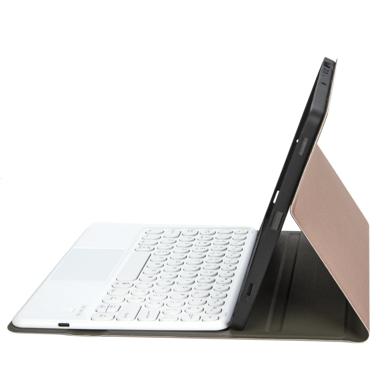 For iPad 11 2025 / 10th Gen 10.9 2022 YA10B-A Lambskin Texture Bluetooth Touch Keyboard Leather Tablet Case with Pen Slot(Rose Gold) - free shipping - PMC TechLife - Order now!