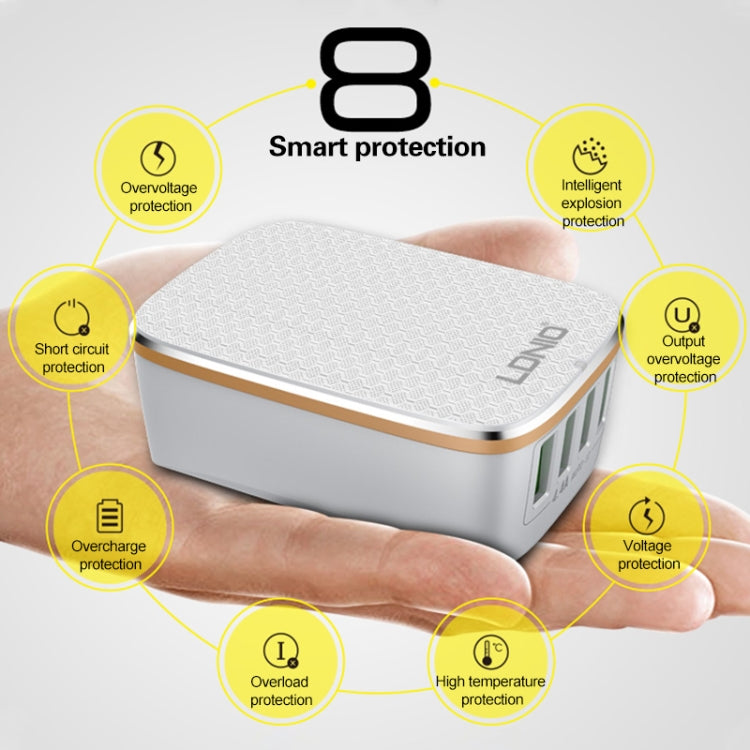 LDNIO A4404 4.4A 4 x USB Ports Smart Travel Charger, US Plug - USB Charger by LDNIO | Online Shopping South Africa | PMC TechLife | Buy Now Pay Later Mobicred