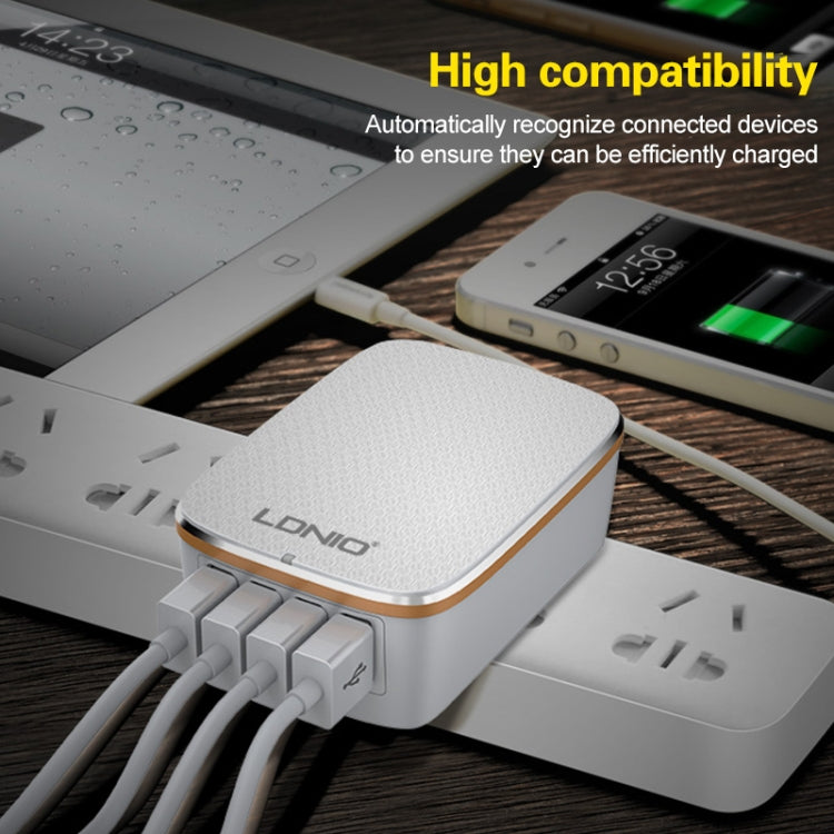 LDNIO A4404 4.4A 4 x USB Ports Smart Travel Charger, US Plug - USB Charger by LDNIO | Online Shopping South Africa | PMC TechLife | Buy Now Pay Later Mobicred