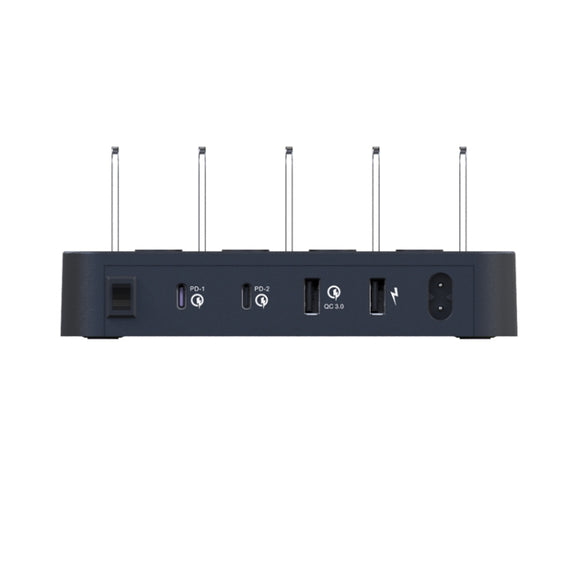 45W PD USB-C / Type-C + 18W PD USB-C / Type-C + 18W QC 3.0 USB + USB Ports Smart Charger with Detachable Bezel, US Plug