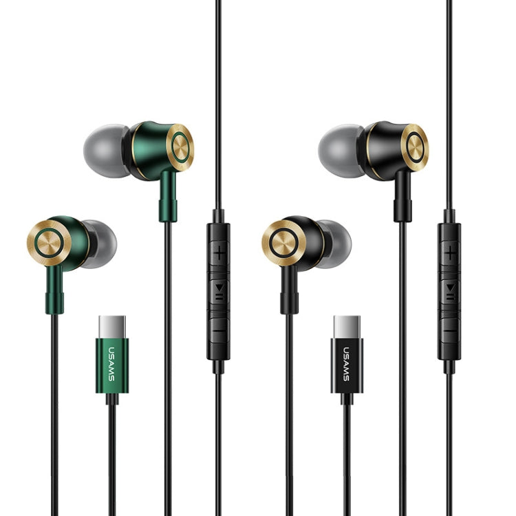 USAMS US-SJ482 EP-43 Wired In Ear USB-C / Type-C Interface Metal Digital HiFi Noise Reduction Earphones with Mic & Digital Chip, Length: 1.2m(Black) - free shipping - PMC Jewellery - Order now!