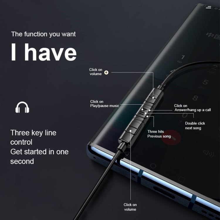 USAMS US-SJ482 EP-43 Wired In Ear USB-C / Type-C Interface Metal Digital HiFi Noise Reduction Earphones with Mic & Digital Chip, Length: 1.2m(Black) - free shipping - PMC Jewellery - Order now!