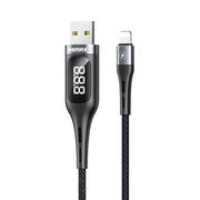 REMAX RC-096i Leader 1.2m 2.1 USB to 8 Pin Intelligent Digital Display Aluminum Alloy Braid Fast Charging Data Cable