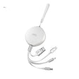REMAX RC-185th 3 in 1 2.1A USB to 8 Pin + USB-C / Type-C + Micro USB Sury Series Telescopic Charging Data Cable(White) - Multifunction Cable by REMAX | Online Shopping South Africa | PMC TechLife | Buy Now Pay Later Mobicred
