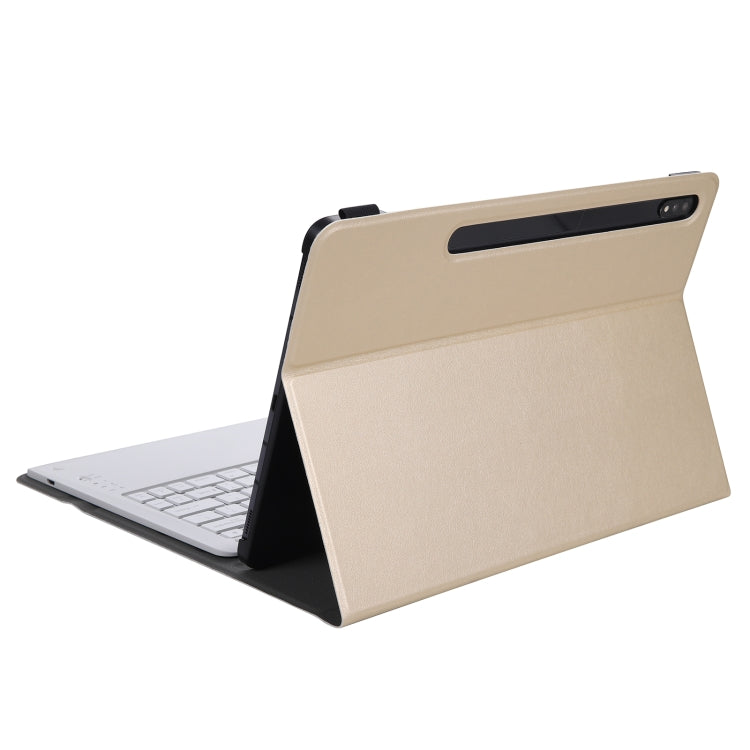 A970 Detachable Bluetooth Keyboard Ultrathin Horizontal Flip Leather Tablet Case for Samsung Galaxy Tab S7 FE T730 / T736 / S7+ T970 / T975 / T976(Gold) - Samsung Keyboard by PMC TechLife | Online Shopping South Africa | PMC TechLife