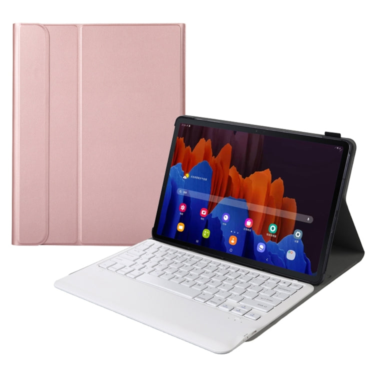 A970 Detachable Bluetooth Keyboard Ultrathin Horizontal Flip Leather Tablet Case for Samsung Galaxy Tab S7 FE T730 / T736 / S7+ T970 / T975 / T976(Rose Gold) - Samsung Keyboard by PMC TechLife | Online Shopping South Africa | PMC TechLife