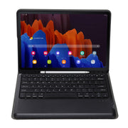 A970B Detachable Bluetooth Keyboard Ultrathin Horizontal Flip Leather Tablet Case with Pen Slot for Samsung Galaxy Tab S7 FE T730 / T736 / S7+ T970 / T975 / T976(Black)