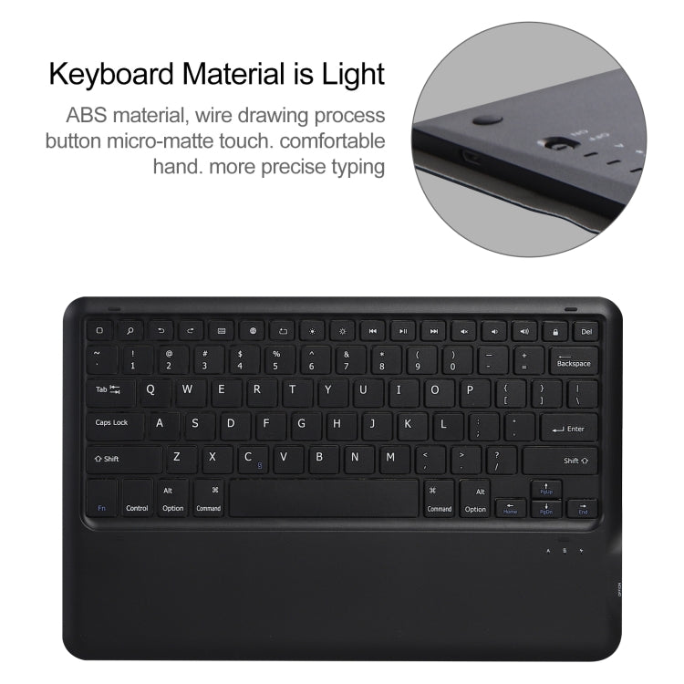 A970B Detachable Bluetooth Keyboard Ultrathin Horizontal Flip Leather Tablet Case with Pen Slot for Samsung Galaxy Tab S7 FE T730 / T736 / S7+ T970 / T975 / T976(Black)