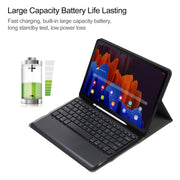 A970B Detachable Bluetooth Keyboard Ultrathin Horizontal Flip Leather Tablet Case with Pen Slot for Samsung Galaxy Tab S7 FE T730 / T736 / S7+ T970 / T975 / T976(Black)