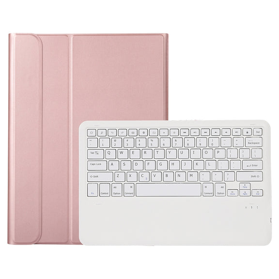 A970B Detachable Bluetooth Keyboard Ultrathin Horizontal Flip Leather Tablet Case with Pen Slot for Samsung Galaxy Tab S7 FE T730 / T736 / S7+ T970 / T975 / T976(Rose Gold)