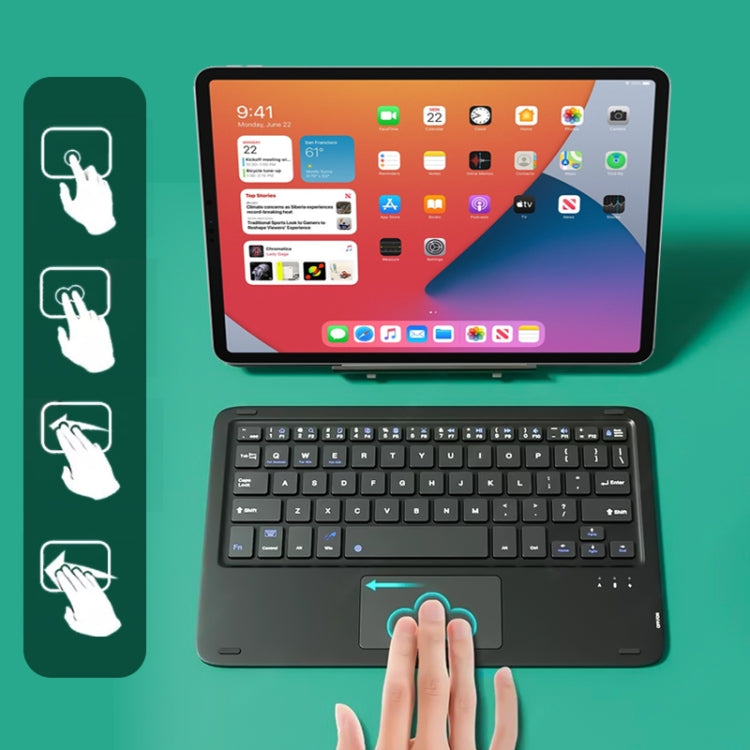 HB119B 10 inch Universal Tablet Wireless Bluetooth Keyboard with Touch Panel (White) - Universal Keyboard by PMC TechLife | Online Shopping South Africa | PMC TechLife