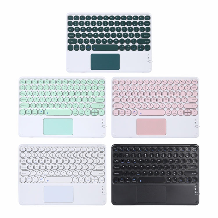 250C 10 inch Universal Tablet Round Keycap Wireless Bluetooth Keyboard with Touch Panel (White) - Universal Keyboard by PMC TechLife | Online Shopping South Africa | PMC TechLife