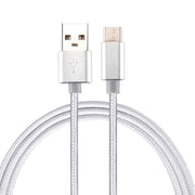 Knit Texture USB to USB-C / Type-C Data Sync Charging Cable, Cable Length: 1m, 3A Total Output, 2A Transfer Data(Silver)