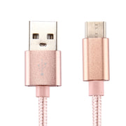 Knit Texture USB to USB-C / Type-C Data Sync Charging Cable, Cable Length: 2m, 3A Output(Rose Gold)