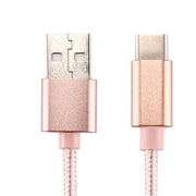 Knit Texture USB to USB-C / Type-C Data Sync Charging Cable, Cable Length: 2m, 3A Output(Rose Gold)