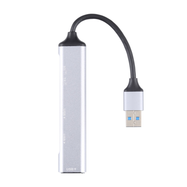 5 in 1 USB 3.0 to SD / TF Card Slot + 3 USB 3.0 Ports Multifunctional Docking Station HUB (Silver)