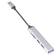 5 in 1 USB 3.0 to SD / TF Card Slot + 3 USB 3.0 Ports Multifunctional Docking Station HUB (Silver)
