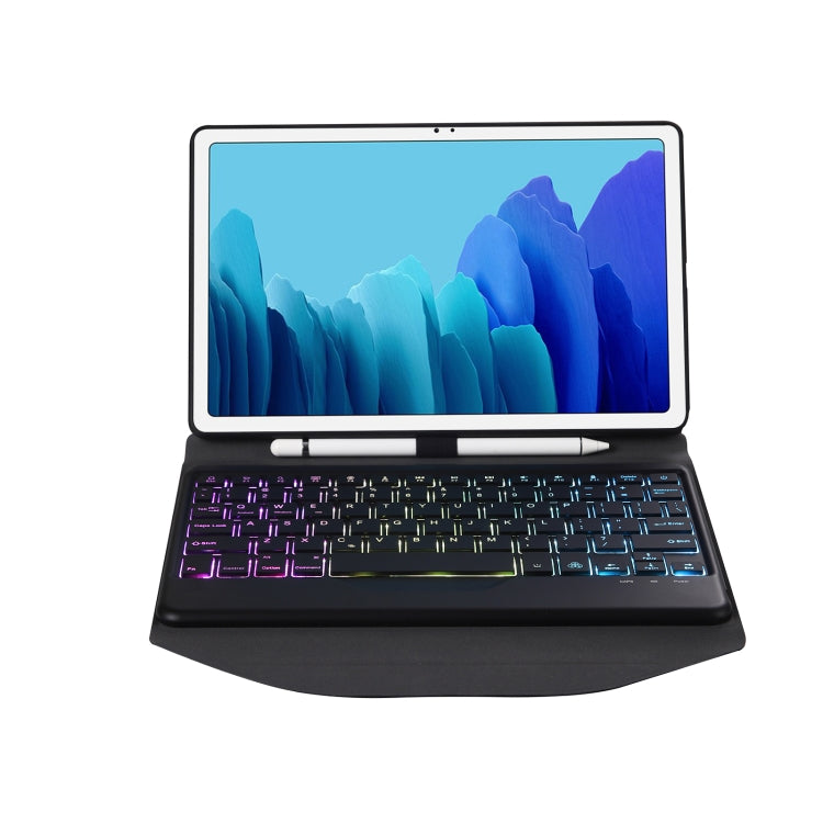 B500S Diamond Texture Triangle Back Holder Splittable Bluetooth Keyboard Leather Tablet Case with Backlight for Samsung Galaxy Tab A7 10.4 2020(Black+Black) - Samsung Keyboard by PMC TechLife | Online Shopping South Africa | PMC TechLife